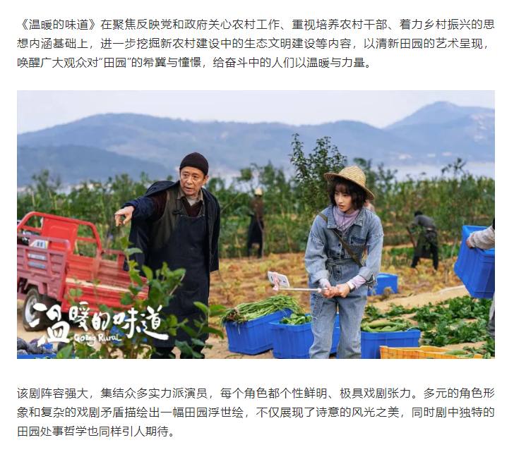 以温暖现实主义之魂描绘乡村振兴之路 电视剧《温暖的味道》安徽卫视开播